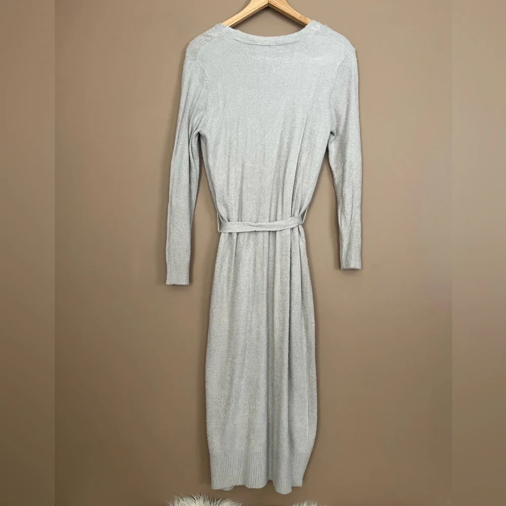 {Rachel Zoe} Long Duster Cardigan Sweater with Tie Waist in Grey - Womens Medium